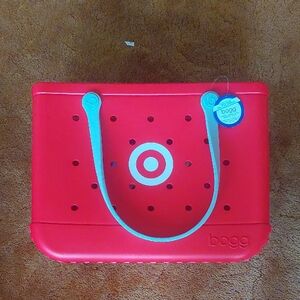 Original BOGG BAG Target Bullseye Red Tote with Gray Handles